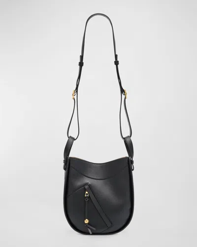 Loewe Hammock Slice Leather Crossbody Bag In Black