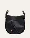 Loewe Women Hammock Slice Bag In Shiny Calfskin In Black