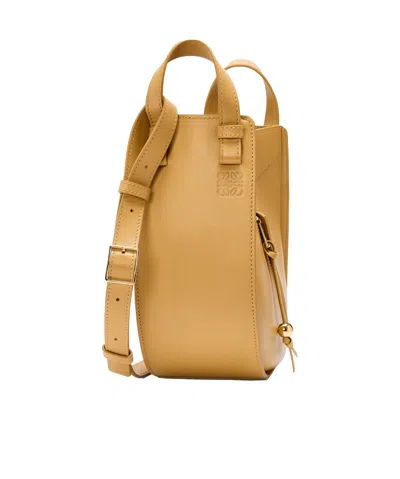 Loewe Hammock Slice Bag In Shiny Calfskin In Yellow