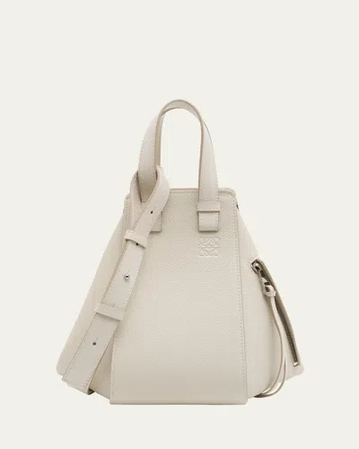 Loewe Hammock Small Leather Convertible Crossbody Bag In Soft White