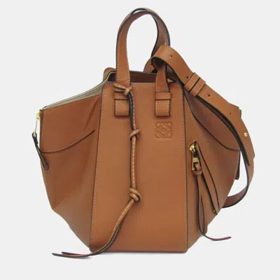 Pre-owned Loewe Hammock Small Leather Handbag Shoulder Bag Brown