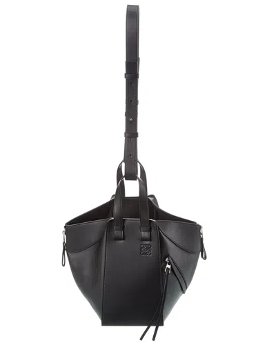 Loewe Hammock Small Leather Shoulder Bag In Black