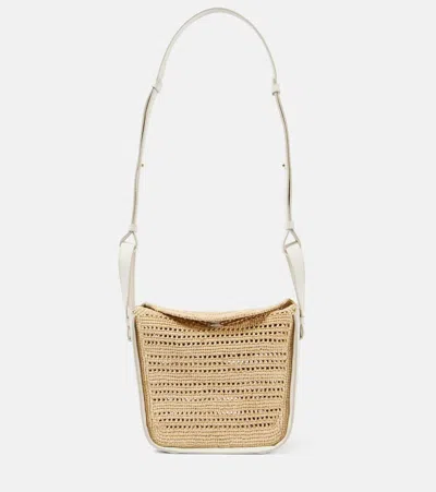 Loewe Hammock Small Raffia Shoulder Bag In Beige