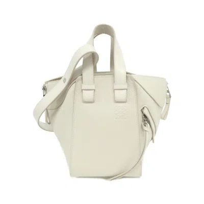 Pre-owned Loewe Hammock White Leather Shoulder Bag ()