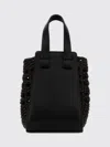 Loewe Compact Hammock Bag In Smooth Calfskin And Woven Nappa Calfskin In Black