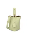 Loewe Anagram Pebble Leather Bucket Bag In Light Pear