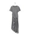 Loewe Asymmetric Knotted Jersey Midi Dress In Gray