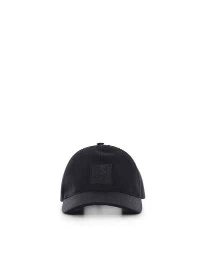 Loewe Hat With Canvas Appliqué In Black