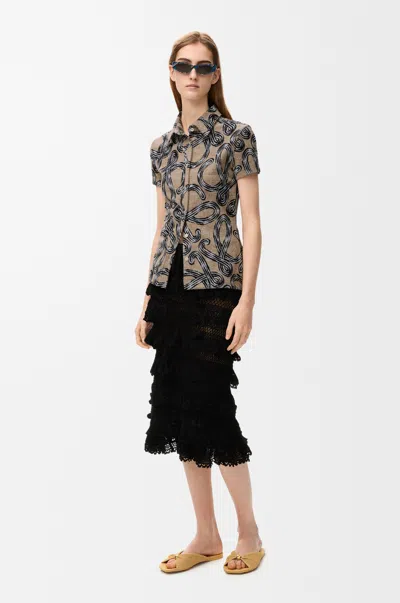 Loewe Top In Cotton Terry Blend Size:l For Woman In Brown