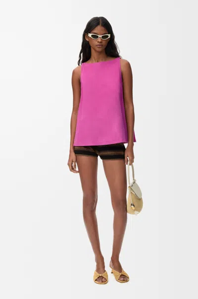 Loewe Top In Suede Goatskin Size:40 For Woman In Pink