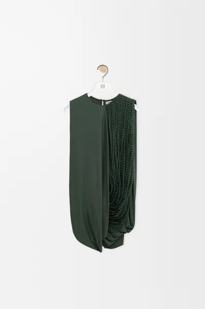 Loewe Draped Beaded Blouse In Green