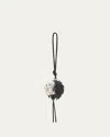Loewe Hedgehog Beaded Keyring In Black Soft White