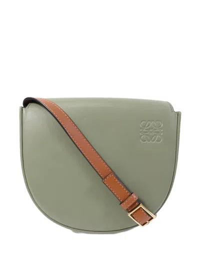 Pre-owned Loewe Heel Duo Leather Shoulder Bag In Brown