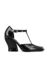 Loewe Leather Onda T-bar Pumps 90 In Black