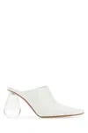 Loewe Leather Pointed Toe Stiletto Pumps In White