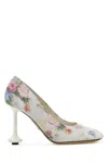 Loewe Leather Floral Toy Pumps 90 In Whitepinkmulticolor