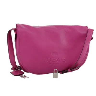 Pre-owned Loewe Heritage Messenger Leather Pink Leather Shoulder Bag Bag ()