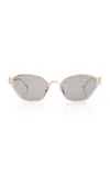 Loewe Hexagonal-frame Metal Sunglasses In Gold
