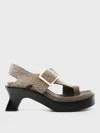 Loewe Khaki Open Toe Sandals In Green
