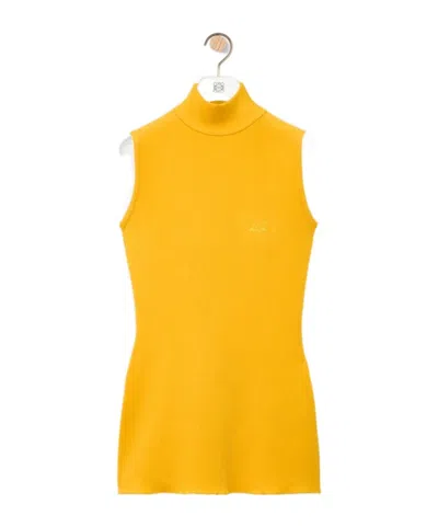 Loewe High-necked Sleeveless Vest In Yellow