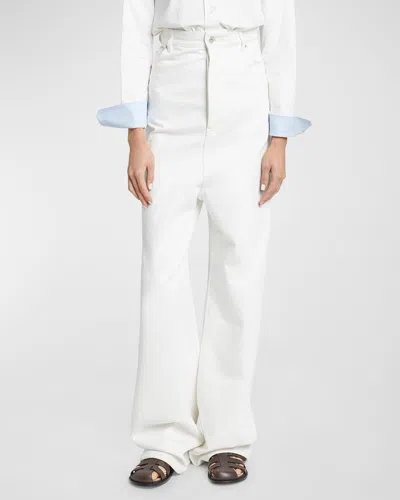 Loewe High-rise Drop-crotch Relaxed Straight-leg Jeans In White