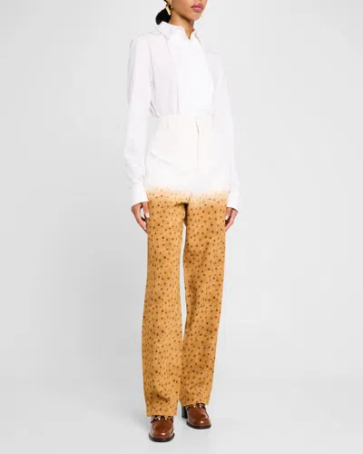 Loewe Pantalone In Crepe Stampato Donna In Multicolor