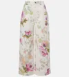 Loewe Floral-print High-rise Straight-leg Jeans In Neutral