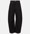 Loewe High-rise Barrel-leg Jeans In Black