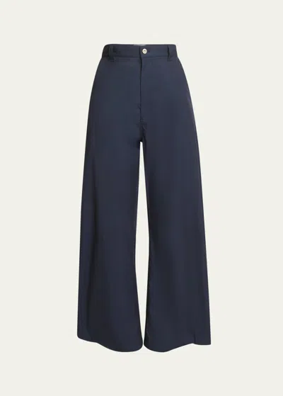 Loewe High Waist Balloon Trousers In Midnight B