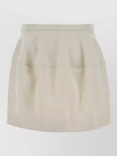 Loewe High Waist Cotton Blend Pleated Skirt In Neutral