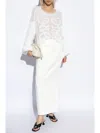 Loewe Cotton Deconstructed Midi Skirt In White