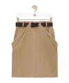 Loewe High-waist Draped Miniskirt In Green