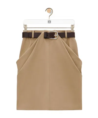 Loewe High-waist Draped Miniskirt In Green