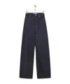 Loewe Womens High-rise Wide-leg Brand-patch Jeans Raw Denim In Black