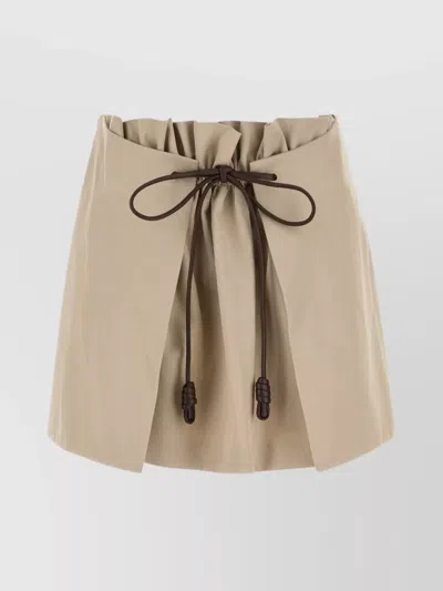 Loewe High Waist Mini Skirt With Front Slit In Multi