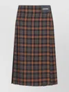 Loewe Vibrant Plaid Midi Skirt In Premium Polyester-wool Blend In Multi