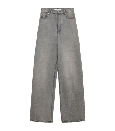 Loewe High-waist Wide-leg Jeans In Grey Melange