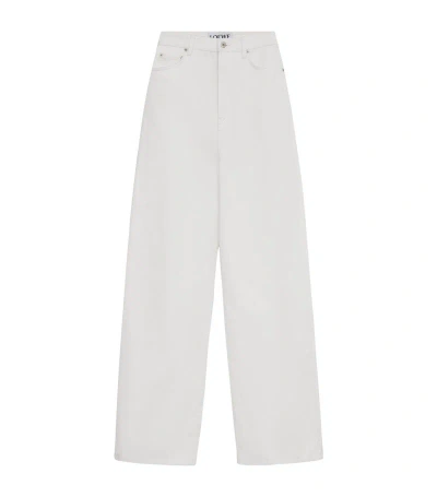 Loewe High-waist Wide-leg Jeans In White