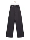 Loewe High-waisted Cotton Trousers In Black