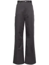 Loewe Women High-waisted Cotton Trousers In Grey