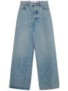 Loewe Women's Chain-link Wide-leg Jeans In Blue