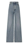 Loewe High Waist Denim Jeans With Wide Leg In Blue