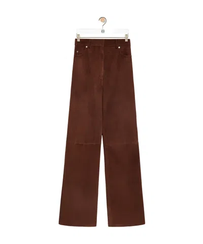 Loewe High-waisted Five-pocket Casual Pants In Brown