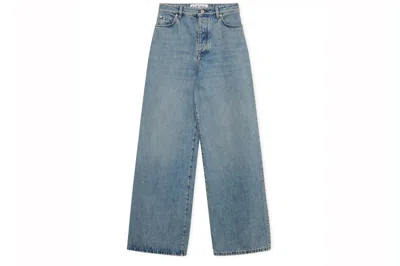 Pre-owned Loewe High Waisted Jeans Washed Blue