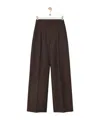 Loewe High-waisted Linen Trousers In Brown