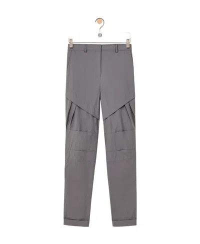 Loewe High-waisted Pleated Casual Pants In Gray