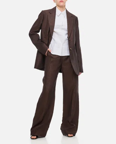 Loewe High Waisted Trousers In Brown