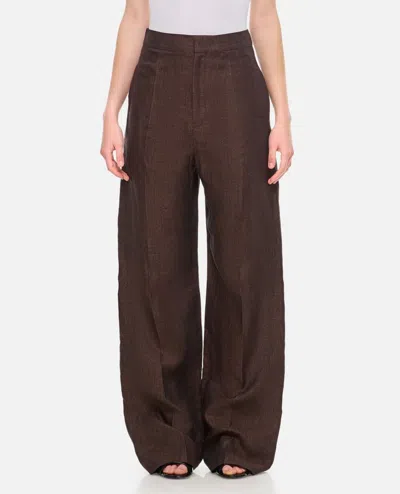 Loewe High Waisted Trousers In Brown