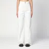 Loewe High-waisted White Denim Jeans In Metal