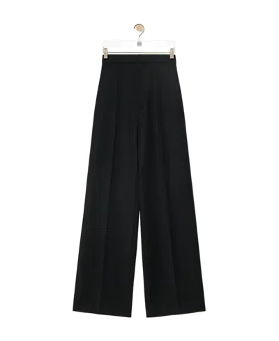 Loewe High-waisted Wool Trousers In Black
